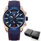 Men's Chronograph Analog Quartz Watch With Date, Luminous Hands, Waterproof Silicone Rubber Strap (MA9)