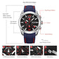 Men's Chronograph Analog Quartz Watch With Date, Luminous Hands, Waterproof Silicone Rubber Strap (MA9)