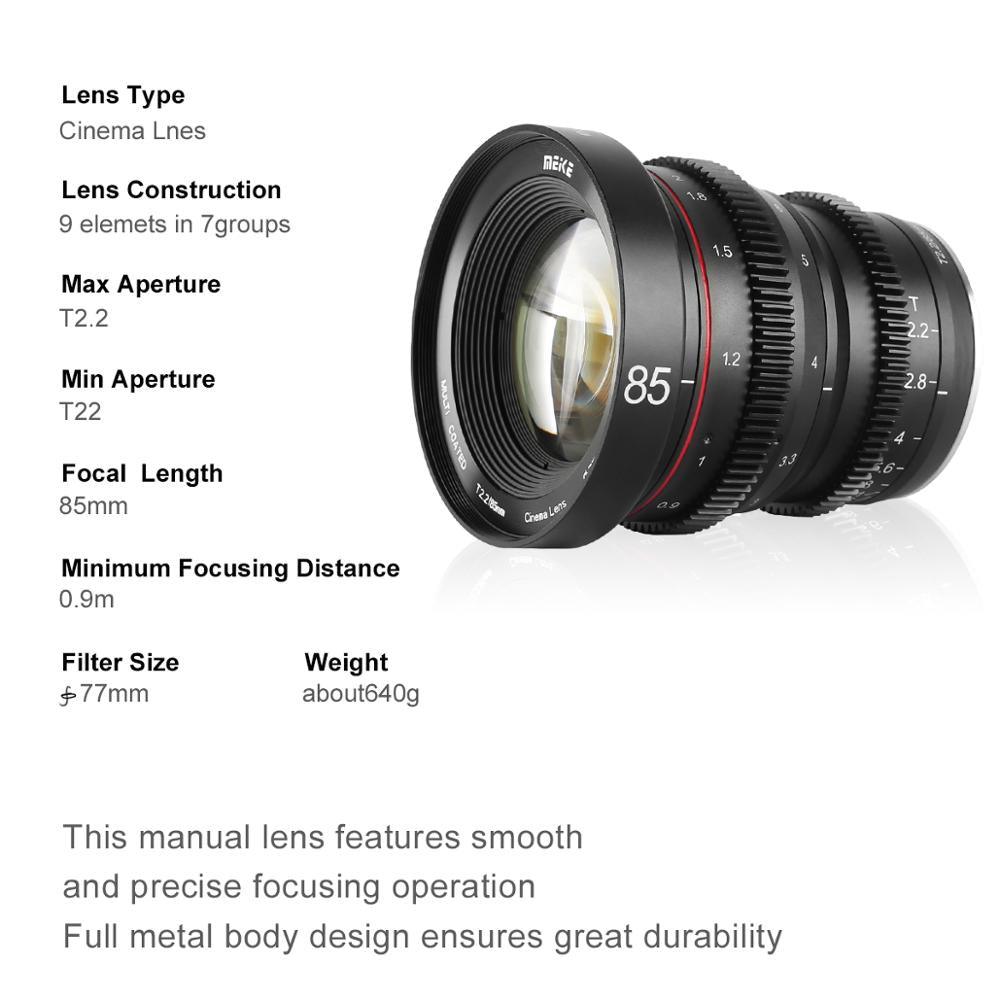 85mm T2.2 Large Aperture Manual Focus Prime 4K Cine Lens for Olympus Panasonic M43/ for Fujifilm X-Mount/ for Sony E-Mount (MC3)(1U54)