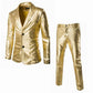 Men 2 Pieces Set - Trouser Plus Size Male Party Costumes Clothing Silver Suits (2U10)(2U11)