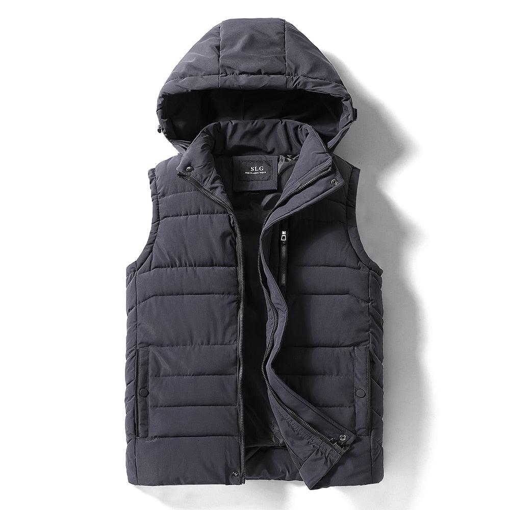 Men Autumn New Thick Hooded Sleeveless Vest Jacket - Winter Fashion Casual Warm (T3M)(F8)