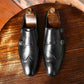 Men's Genuine Leather Brogue Business Casual Flats Shoes (MSF5)