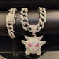 Men Hip Hop Iced Out Bling Bling Pendant With Bracelets - 15mm Width Cuban Chain Necklace Jewelry (MJ2)(MJ4)(F83)