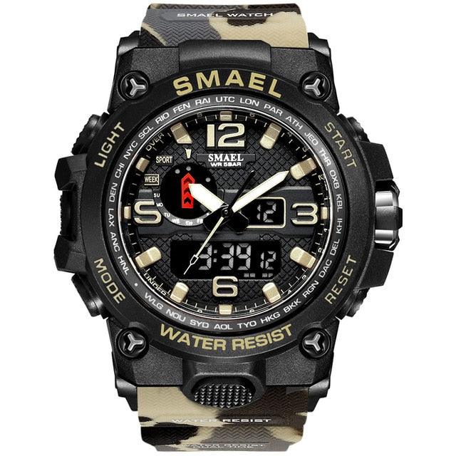 Men Military Watch - 50m Waterproof Wristwatch LED Quartz Clock - Sport Watch (1U84)