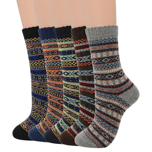 Casual Rabbit Wool Blend Warm Winter Socks - High Quality Retro Pattern Cotton (2WH1)(3WH1)(F87)