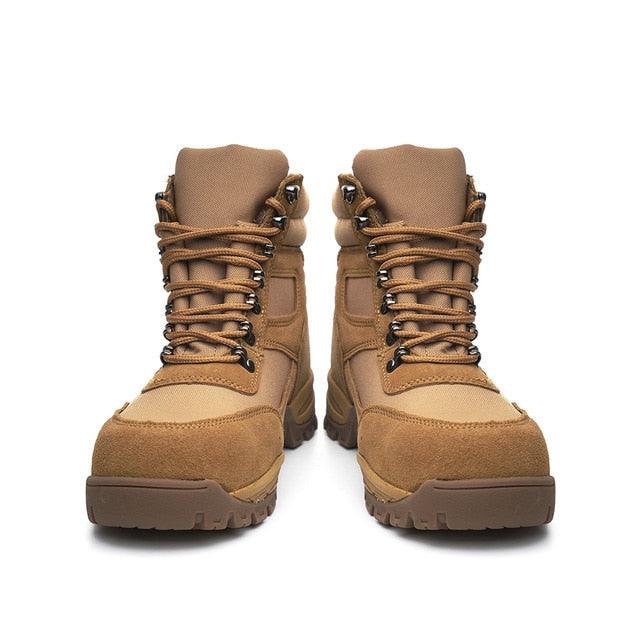 Men Steel Toe Work Safety Boots - Ankle Rubber Military Combat Industrial Outdoor Shoes (1U13)(1U16)