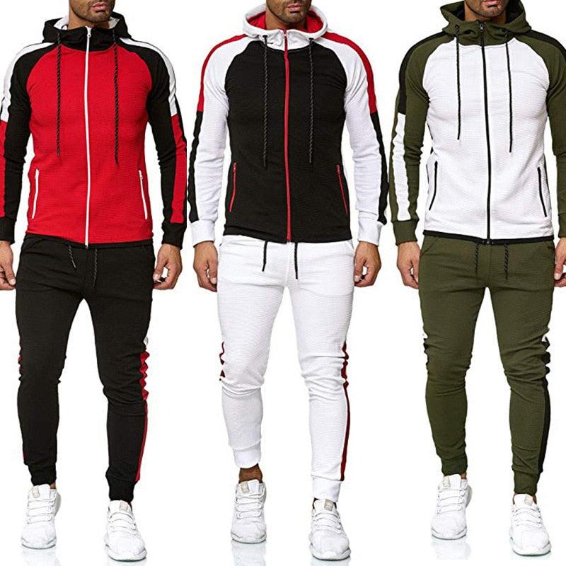 Men Tracksuit - Autumn 2 Piece Set Sports Clothes - Men Jogging Sweatsuits Gym Clothes (D101)(TM9)