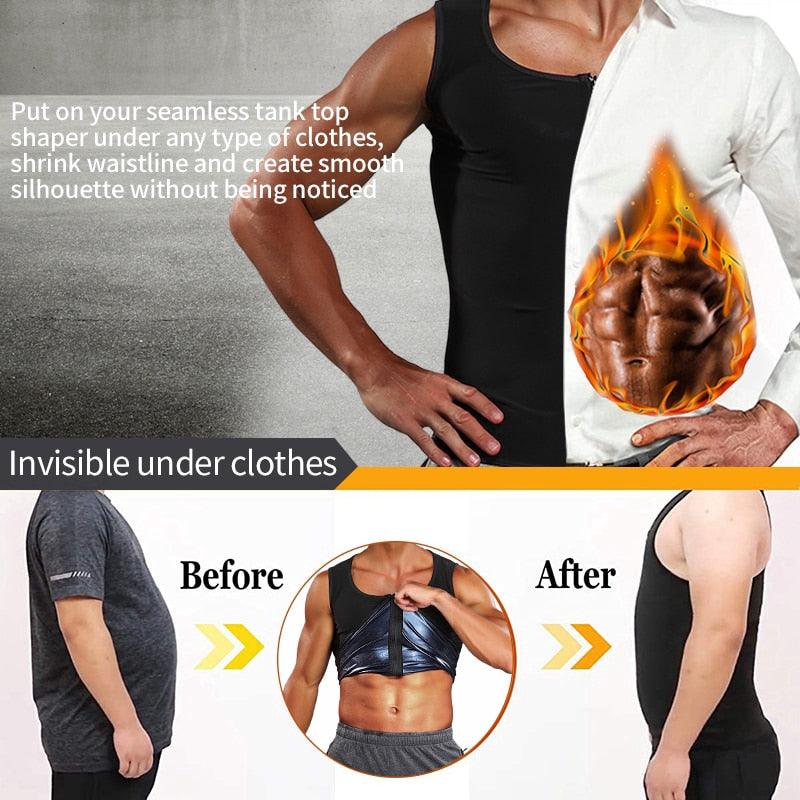 Men Waist Trainer Vest Neoprene Sauna Heat Trapping Suit Corset Mens Body Shaper Zipper Tank Top Weight Loss Workout Shirt(FHM1)(1U101)(1U9)(F101)