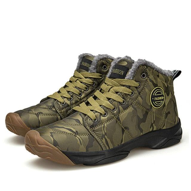 Men's Waterproof Ankle Boots - Winter Warm Plush Snow Boots (D13)(MSB4)