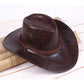 Men's Pu Leather American Wind Big Western Cowboy Hat (MA3)(F102)