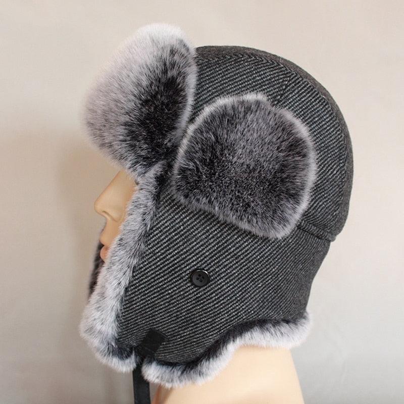 Trending Winter Bomber Hat - With Ear Flaps - Faux Fur Trapper Hat (WH7)