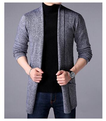 Amazing Men Long Style Cardigan Spring & Autumn X-long knit Sweater (D100)(TM6)(T5G)(CC3)