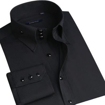 New Men's Dress Long Sleeve Luxury Button Up Silk Cotton Shirt - Slim Fit Casual Design (TM1)(T2G)(CC1)(F10)(F8)(F11)