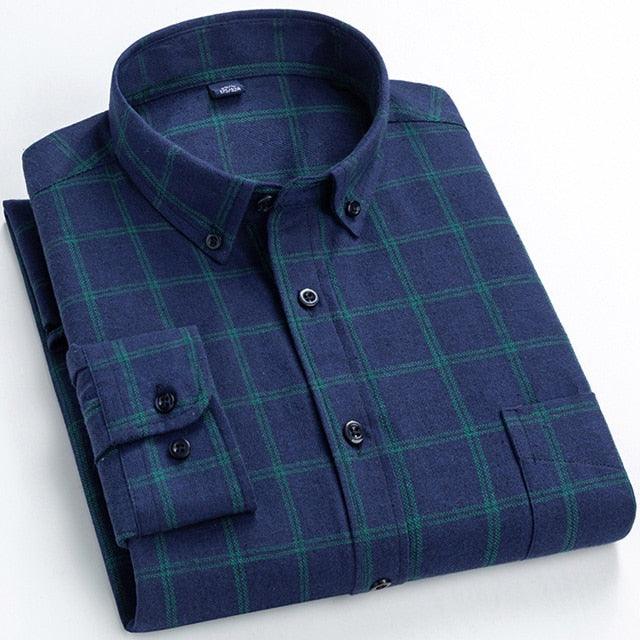 New Arrival Men's Fashion Plaid Shirts - Single Pocket Long Sleeve Slim-fit Outerwear (TM1)(CC1)(F8)(F11)
