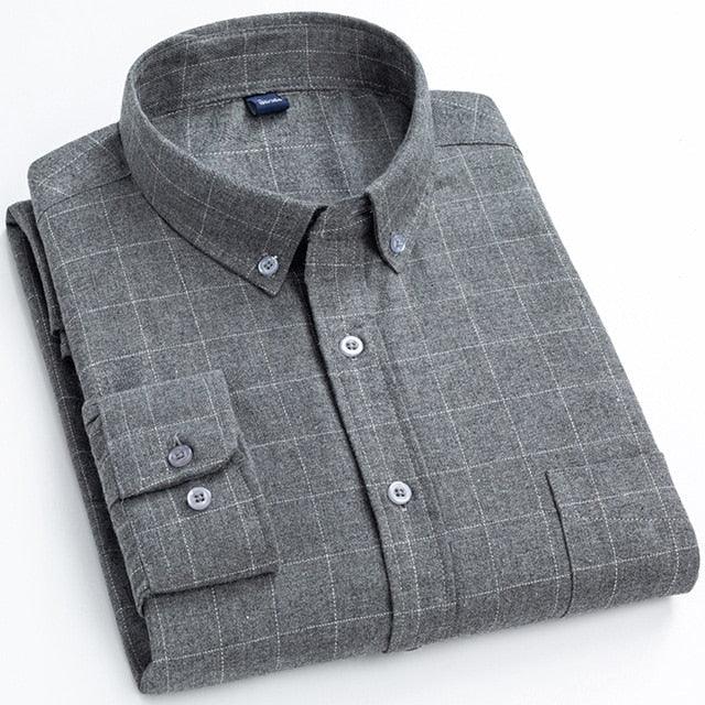 New Arrival Men's Fashion Plaid Shirts - Single Pocket Long Sleeve Slim-fit Outerwear (TM1)(CC1)(F8)(F11)