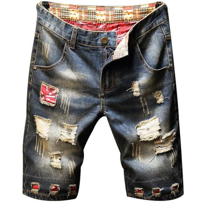 Men's Jeans - Ripped Shorts Summer Fashion Casual Vintage Slim Fit Shorts (D9)(TG3)(TG2)