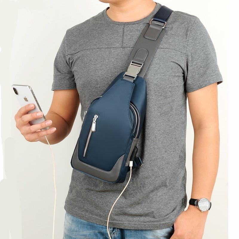 Men Oxford Shoulder Bag Handbag Crossbody Phone Pouch Wallet Chest Sling Bag