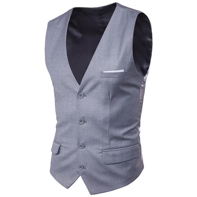 Men's Trending Dress Suit Vest - New Slim Fit V Neck - Tuxedo Vest (T3M)(T4G)(F8)(F10)