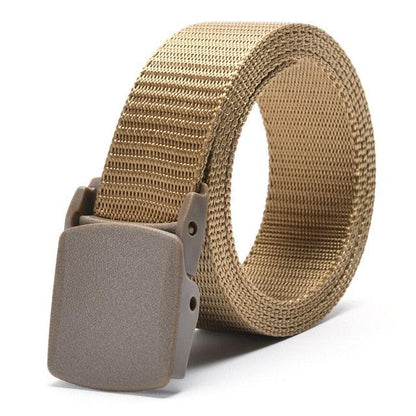 Men's Outdoor Sports Military Tactical Nylon Adjustable Belt - Canvas Waist Belt - With Metal Plastic Buckle (MA1)(F17)