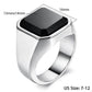 Men's Ring - Rock Punk Smooth Black CZ Gold Silver Color 316L Stainless Steel Rings (2U83)
