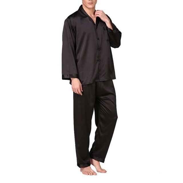 Men's Silk Satin Pajamas Set - Sleepwear Set Loungewear (D9)(TG7)