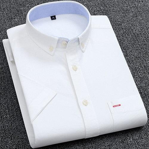 Men's Summer Pure Cotton Oxford Shirts - Casual Slim Fit Design Short Sleeve Shirt (TM1)(T2G)(F10)(F8)