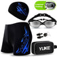 Great Men's Swimming Set - Swim Trunks, Glasses, Cap, Carry Bag Plus Size Swimwear Swimsuit (D9)(TG5)