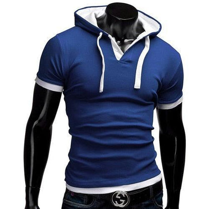 Trending Men's T Shirt - Summer Slim Fitness Hooded Short Sleeved T-Shirt (TM8)