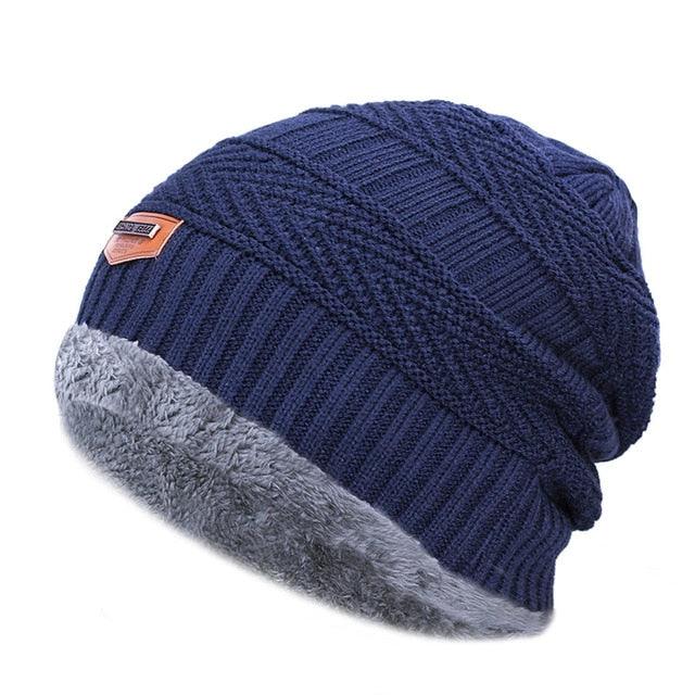 Men's Winter hat Fashion knitted Hats - Thick Warm Beanie - Soft Knitted (MA8)(F103)