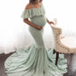 Beautiful Mermaid Maternity Dresses - Photo Shoot Women Pregnancy Dress - Sexy Off Shoulder Maxi Dress (Z6)(Z8)(1Z1)(2Z1)(3Z1)(7Z1)