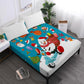 Merry Christmas Bed Sheet White Snowman Colorful Gift Print Fitted Sheet Cartoon (5BM)(B&6)