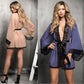 Large Size Women's Lace Robe - Solid Color Perspective Lace Robe - Attractive Home Wearing (2U29)