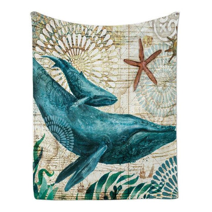 Sea Turtle Flannel Blanket Printing Throw Fleece Blankets For Sofa Home Couch Bedding (4BM)