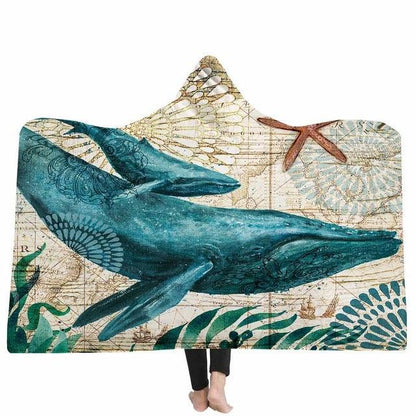 Turtles Hooded Blankets Sherpa Blanket - Soft Plush Wrap Throw Blanket Sofa Home Textile (4BM)(F63)
