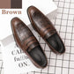 British Italian Men Leather Dress Shoes - Slip-on Purple Green Plus Size 38-48 Gentleman Footwear (MSF3)