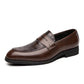 British Italian Men Leather Dress Shoes - Slip-on Purple Green Plus Size 38-48 Gentleman Footwear (MSF3)