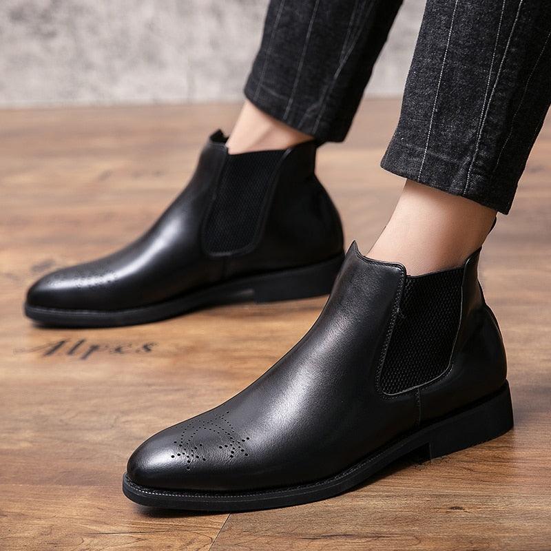 British Chelsea Boots for Men - England PU Oxford Formal Boots (D13)(MSB1)(MSF6)