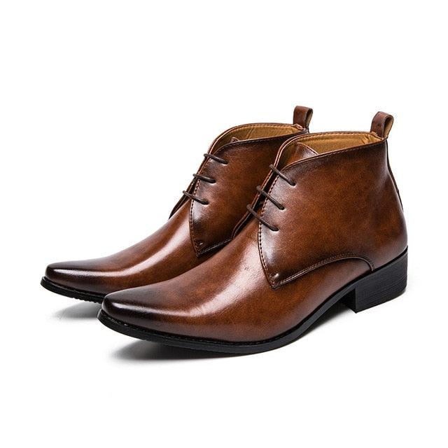 Luxury Men's Business Dress Boots - Lace-Up Vintage Pointed Toe Boots (D13)(MSB2)(MSF6)(MSB5)(MSC1)