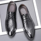 Genuine Leather Men Suit Derby Shoes - Crocodile Pattern Business Shoes (D14)(MSF2)