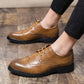 Elegant Men's Formal Leather Shoes - Retro Brown British Fashion Oxford Dress Shoes (MSF1)(MSF4)(F14)