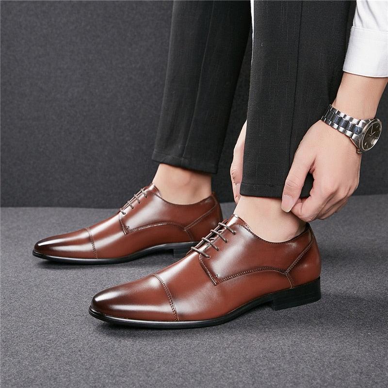 New Classic Business Shoes - Men Oxford British Dress Shoes -Gentleman Professional (D14)(MSF1)(MSC4)