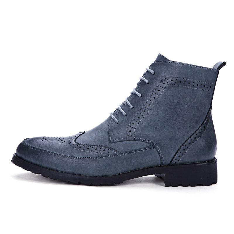 New Men PU Leather Ankle Oxford Boots - British Style Derby Shoes (MSB2)(MSF6)(MSB3)(F13)