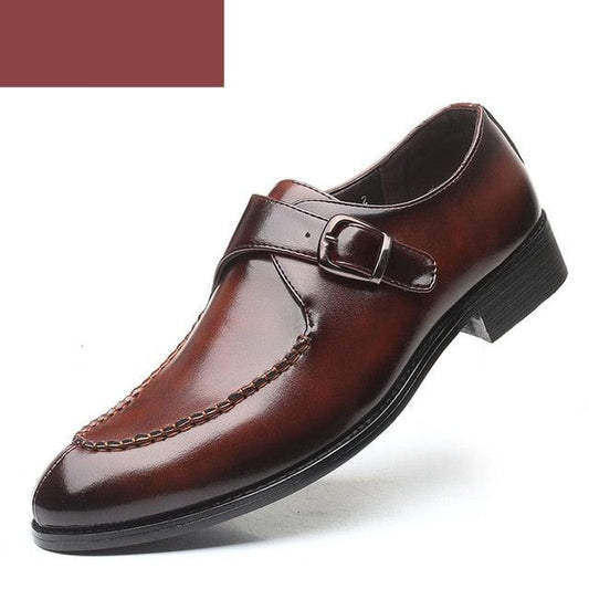 PU Leather Men's Dress Shoes - Elegant Buckle Strap Italian Men's Shoes (MSF5)(F14)
