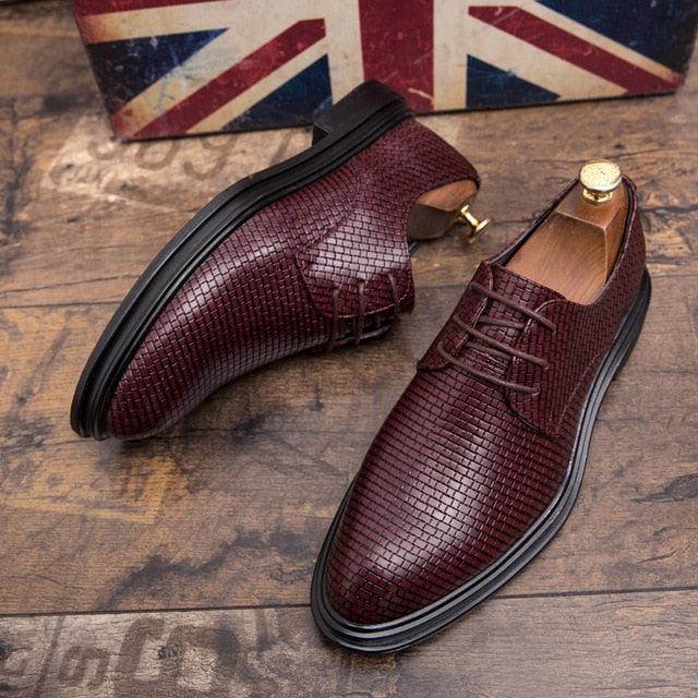 British Casual Men's Oxford Dress Shoe - Thick Sole Brogue Wedding Barber Shoes (MSF2)(MSF1)(MSF4)