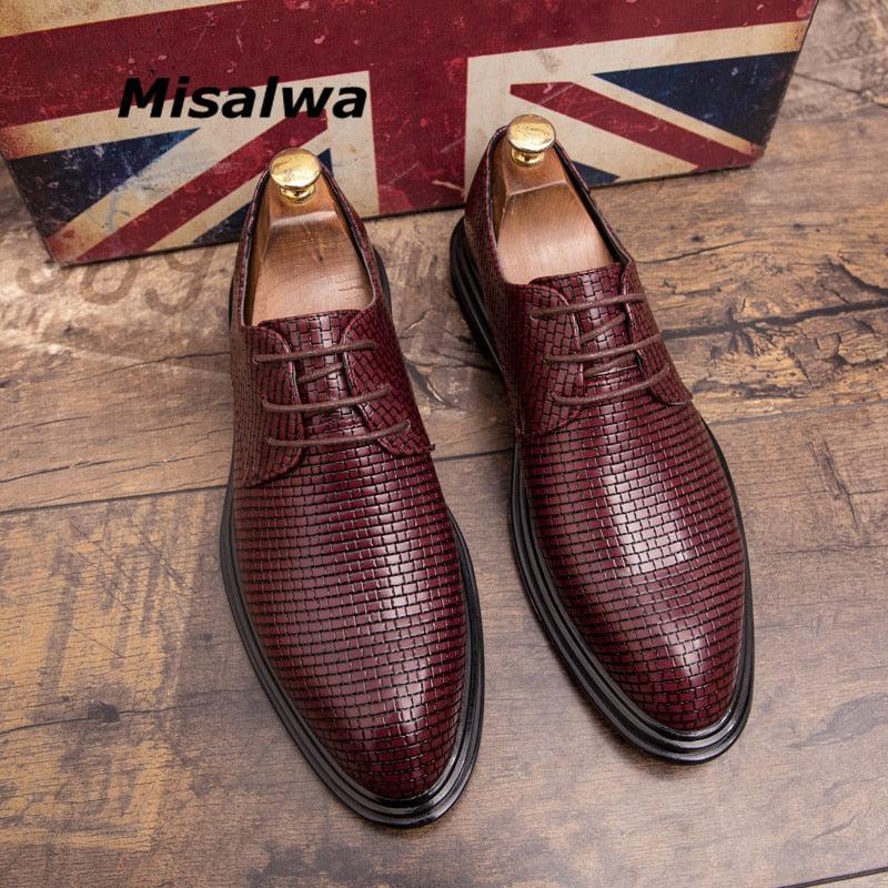 British Casual Men's Oxford Dress Shoe - Thick Sole Brogue Wedding Barber Shoes (MSF2)(MSF1)(MSF4)