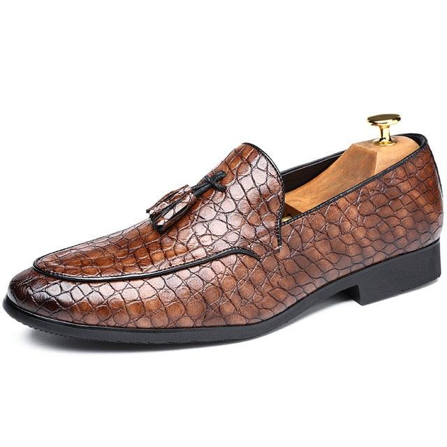 Men Fashion Shoes - Tassel Vintage Snake Skin Dress Oxford Shoes (MSF3)