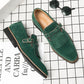 Great Buckle Strap Men Formal Shoes - Suede Slip On Flats Luxury Party Shoes (MSF3)(MSC1)