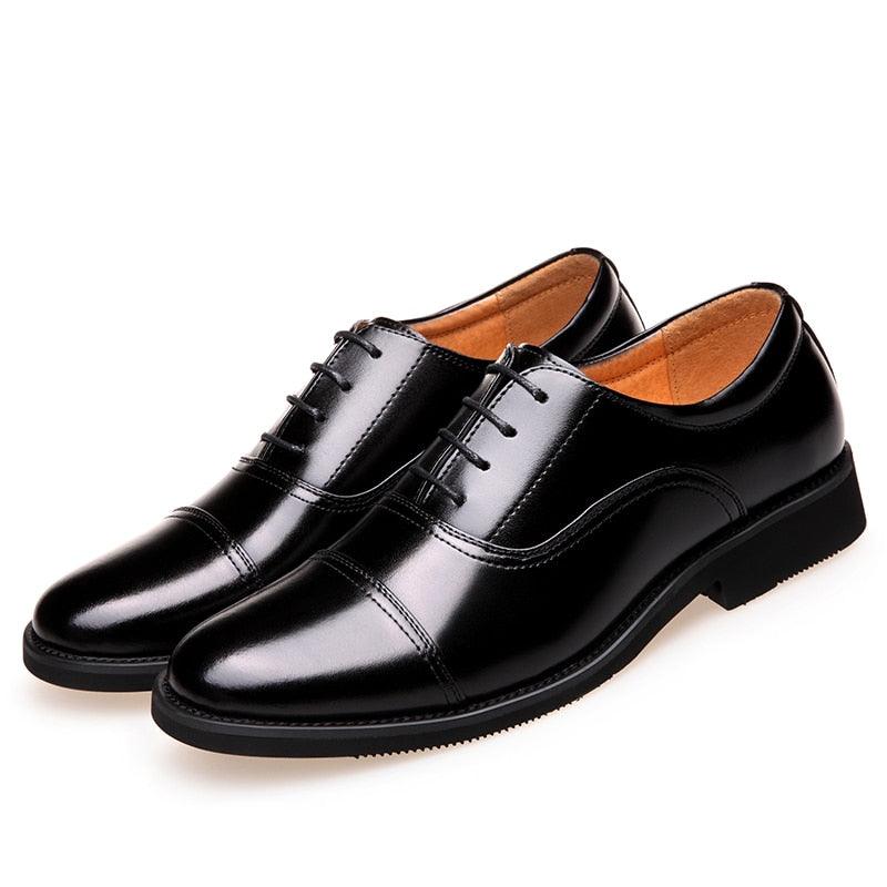 Triple Joint Classic Officer Men Dress Shoes - Leather Elegant Suit Business Formal Oxfords Shoes (MSF1)(F14)