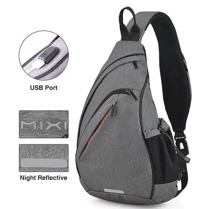 Mixi One Shoulder Backpack - Great Sling Bag USB Cycling Sports Travel Fashion Bag (1U78)