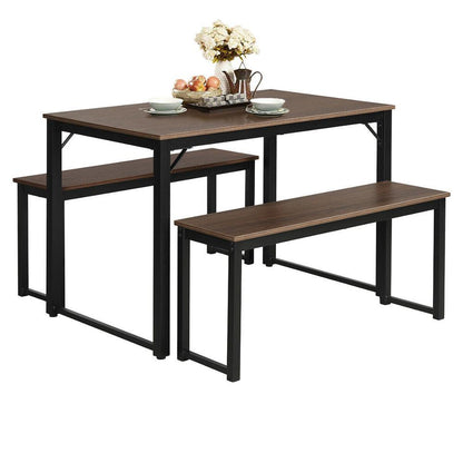 Modern 3 Piece Dining Set Studio Collection Soho Dining Table with Two Benches (D67)(FW1)(FW7)(1U67)